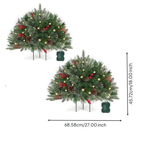 Half Round Christmas Tree Festive Look Christmas Yard Decoration Illuminated