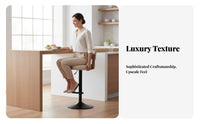 Upholstered Swivel Stool with Backrest Adjustable Height Bar Chair for Cafe