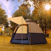 Automatic Hexagonal Pop-Up Camping Tent for 5-8 People with Rainfly and Sun Protection