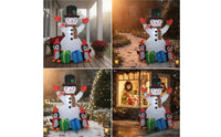 Outdoor Inflatable Snowman with Penguins Festive Snowman with Top Hat Easy Inflation Yard Decoration Oversized for Families, Garden, Lawn