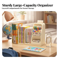 Expandable Bookend with Pen Holder Detachable Design Desk Organizer for Students