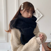 Korean Style Lambswool Scarf Warm Plush Neck Warmer for Winter Outdoor Travel