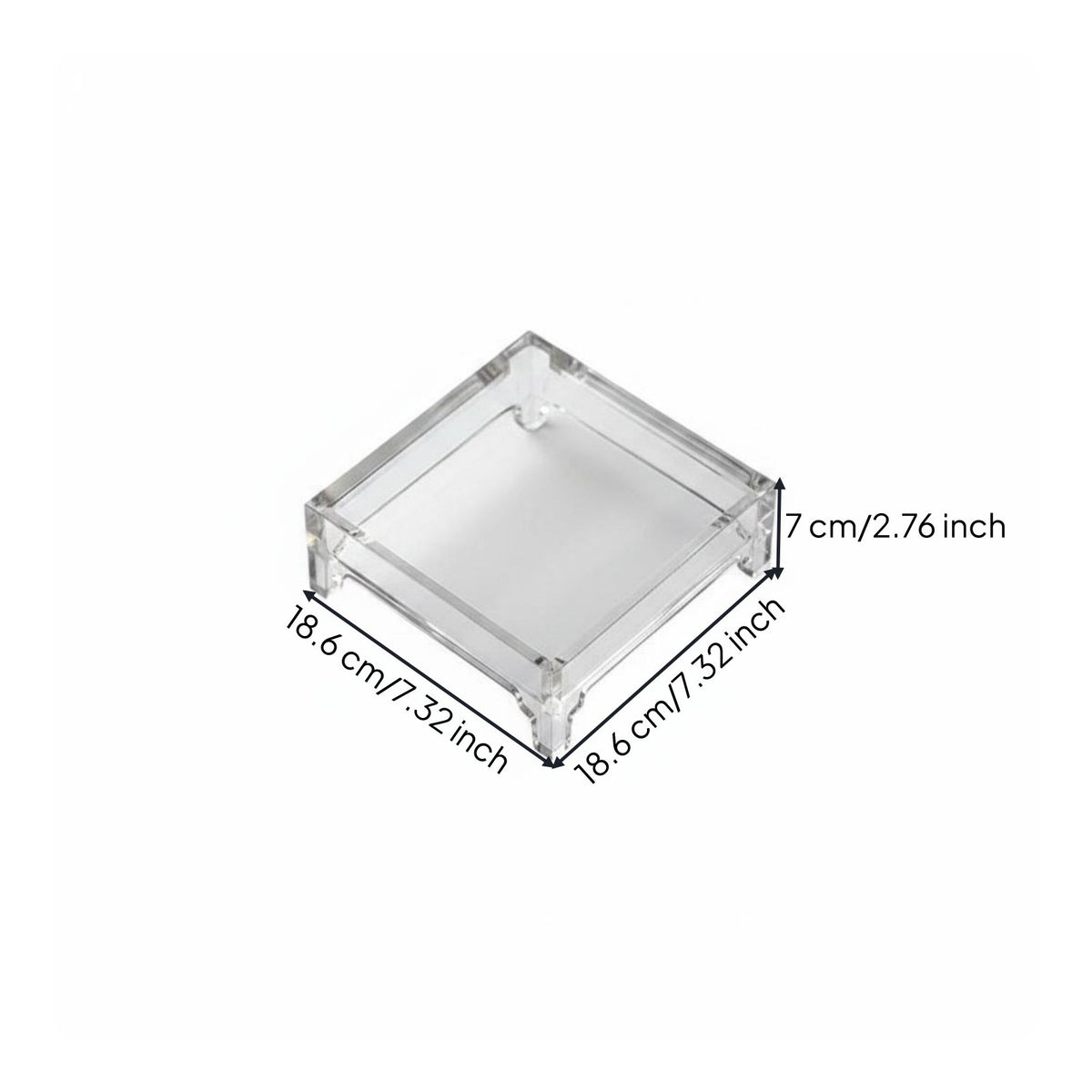 Acrylic Beverage Tray Multipurpose Transparent Teapot Stand Handmade