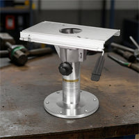 Metal Aluminum Alloy Pedestal Heavy Duty Mounting Plate with Base Weighted Adjustable Support Column for Installers, Fabricators, Industrial Installation, Workshop