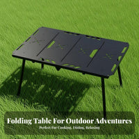 Collapsible Grill Table with Storage Includes Lamp Hook Modular Cooking Station