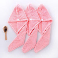 Coral Fleece Hair Drying Towel Wrap with Strong Absorbency for Long Hair