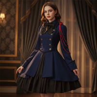 Costume Double Dress-Breasted Gothic Dress High Underdress for Cosplayers, Cosplay, Themed Parties