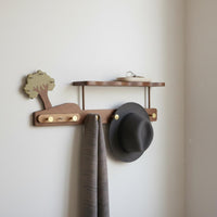 Decorative Wooden Hook Rack Polished Finish Cartoon Wood Wall Hook for Children