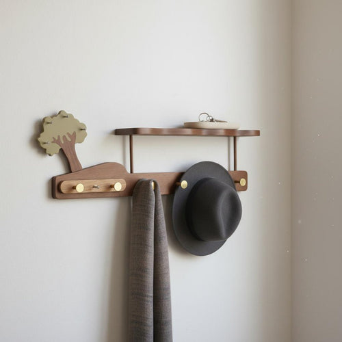 Decorative Wooden Hook Rack Polished Finish Cartoon Wood Wall Hook for Children