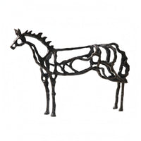 Openwork Horse Sculpture Hollow Animal Ornament Antique Style Home Decor