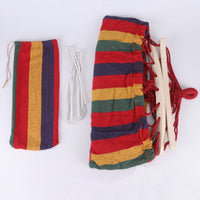 Outdoor Canvas Hammock with Spreader Bar and Carry Bag, Single/Double Person Anti-Roll Swing Bed