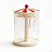 Stackable Display Case Clear View Rotating Keychain Display Dustproof Transparent Hanging Charm Organizer for Desktop