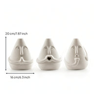 3 Pieces Resin Figurines Sculptural Statues Modern for Entryway