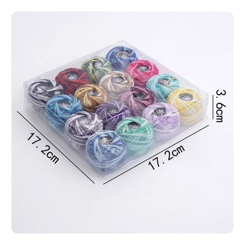 16 Pieces Size 8 Cotton Lace Thread Embroidered Ball Craft Thread
