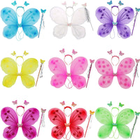 Iridescent Angel Butterfly Wings Costume Set for Kids and Adults