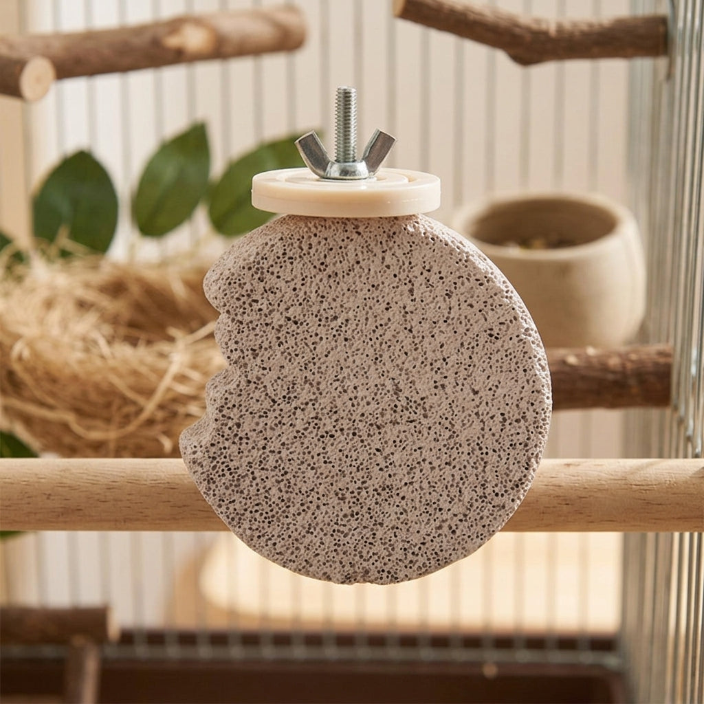 Parrot Nail Iron stand, Bird Perch with Rough Surface, Grinding Claw Toy and Bird Nail File for Budgie and Cockatiel Cage Accessory