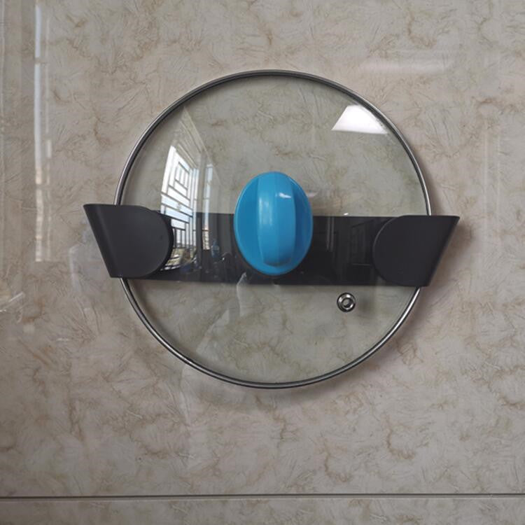 Adjustable Wall-Mounted Pot Lid Holder for Kitchen Organization, Punch-Free