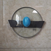 Adjustable Wall-Mounted Pot Lid Holder for Kitchen Organization, Punch-Free