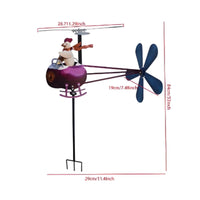 Helicopter Weathervane with Chicken Decorative for Garden, Yard, Homeowners