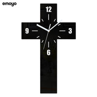 Modern Silent Cross Wall Clock with Acrylic Frame for Commercial Spaces