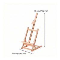 Portable Wooden Tabletop Easel Compact Adjustable Table Easel Fold-Flat Art Supply Sturdy for Artists, Students, Beginners, Painting, Sketching, Studio, Classroom