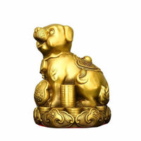 Dog Figurine with Lotus Base Sculpted Dog Sculpture Sturdy for Desk, Collectors
