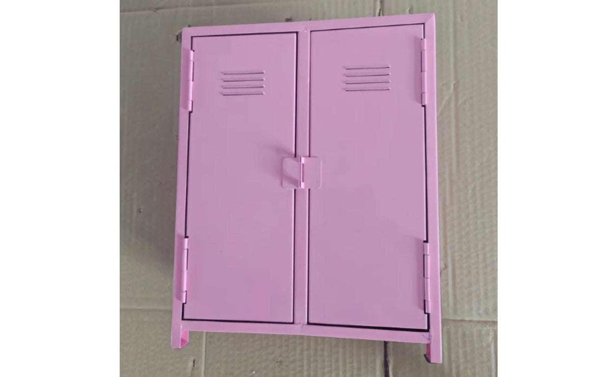 Double-Door Desktop Storage Cabinet Compact Metal Cabinet with Doors Space-Saving Furniture Mini for Students