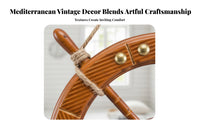 Ship Wheel Wall Decor Classic Nautical Wooden Nautical Steering Wheel Rustic Design Wall Hanging for Bar, Restaurant, Man Cave