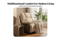 Electric Rocking Recliner Multi-Functional Massaging Rotating Reclining Chair Lie-Flat Design Overstuffed Cushions for Seniors