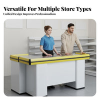 Supermarket Checkout Counter Easy to Clean Convenience Store Register Stand Sturdy Construction Corner Checkout Desk for Retailersiers, Pharmacy