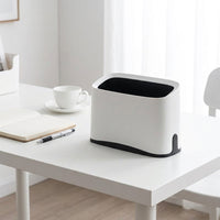 Small Waste Bin, 1.5L Rectangular Desk Bin, Open Top Waste Paper Basket for Students & Home Office, Synthetic Polymer