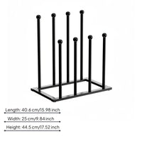 Black Metal Boot Rack Sturdy Upright Boot Stand Space-Saving