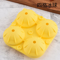 Silicone 4-Sphere Ice Ball Mold with Funnel, Easy Release Ice Cube Tray for DIY Beverages