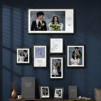 Matte Black Photo Frame Set Resin Gallery Wall Picture Display for Home