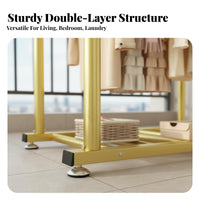 Stable and Sturdy Double Tier Clothes Rack Easy Assembly 2 Tier Garment Rack Large Capacity Double Rod Clothing Stand Anti-Slip Feet for Homeowners, Boutique Owners, Balcony, Bedroom, Entryway, Dorm Room