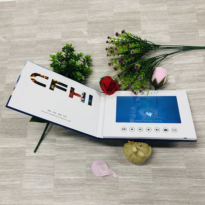 7-inch Video Brochure for Business, Factory Direct Sales, Video Greeting Card, Electronic Advertising Brochure