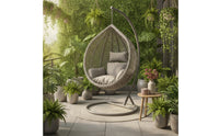 Freestanding Egg Chair with Stand Single-Person Hanging Egg Chair Heavy Duty Furniture Weather Resistant for Balcony