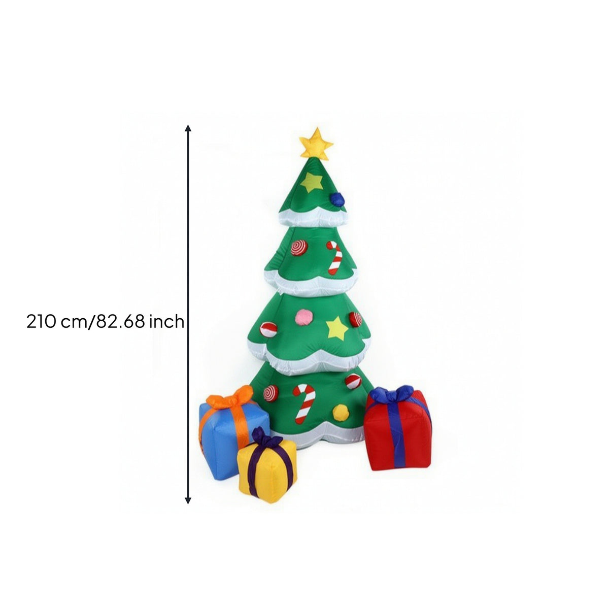 Inflatable Tree with Star Topper Indoor Christmas Inflatable Tree with Gift Boxes Holiday Decoration Outdoor for Yard, Patio