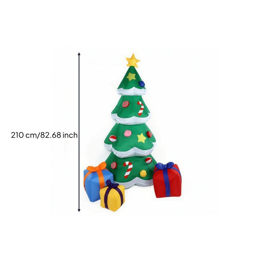 Inflatable Tree with Star Topper Indoor Christmas Inflatable Tree with Gift Boxes Holiday Decoration Outdoor for Yard, Patio