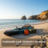 Single-Person Pedal Kayak Adjustable Oceant Single-Person Angling Quarrying Kayak Built-in Rod Holders Individual Watercraft for Anglers, Adults