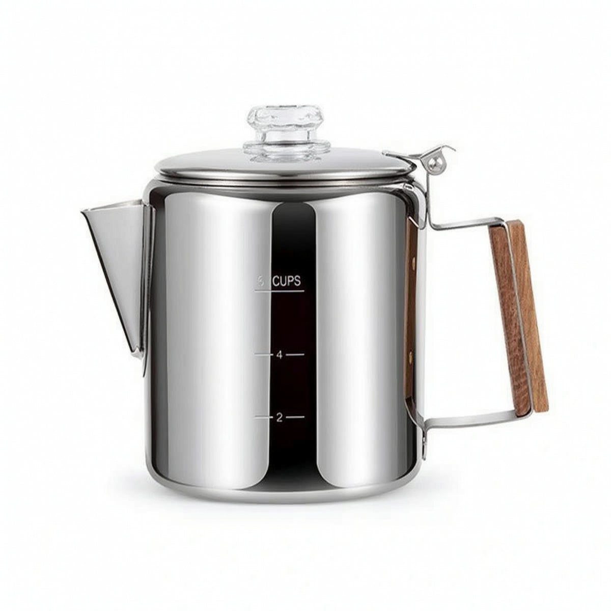 Coffee Pot with Strainer Stainless Steel Coffee Pot with Wooden Handle Heat-Resistant for Kitchen