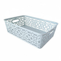 Underwear Organizer Bin Ventilated Plastic Lace Basket with Lid for Bedroom
