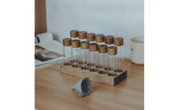 Test Tube Holder with Wooden Stand Vertical Glass Tube Holder Compact