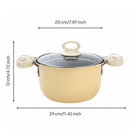 Multi-Purpose Tempura Fryer Pot Lid Included Frying Pot with Basket Oil-Saving Non Stick Fryer Pan Double Handles for Home, Cooktop Top