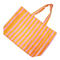Striped Cloth Tote Versatile Vertical Stripe Shoulder Bag Lightweight Vertical Stripe Handbag