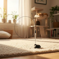 Suction Cup Cat Toy Natural Feathers Cat Teaser Wand With Bell for Kittens