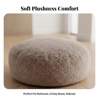 Round Stool Pad Soft Fleece Texture Sherpa Round Stool Adaptable Cute Design for Adults, Kids, Bedroom, Bay Glazed Opening