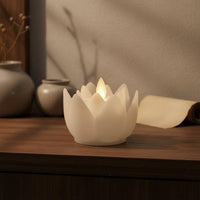 LED Lotus Candle Glowing Ember Effect Electronic Lotus Flower Light Smokeless Battery Operated Buddhist Lamp for Buddhists, Altar