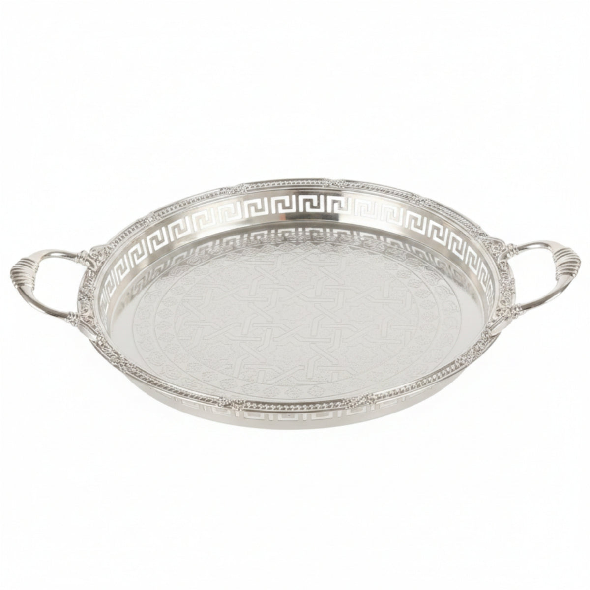 Serving Tray with Handles Ornate Metal Serving Tray Polished for Hosts