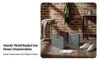Stackable Wire Basket with Handles Stackable Metal Crate Good Air Circulation